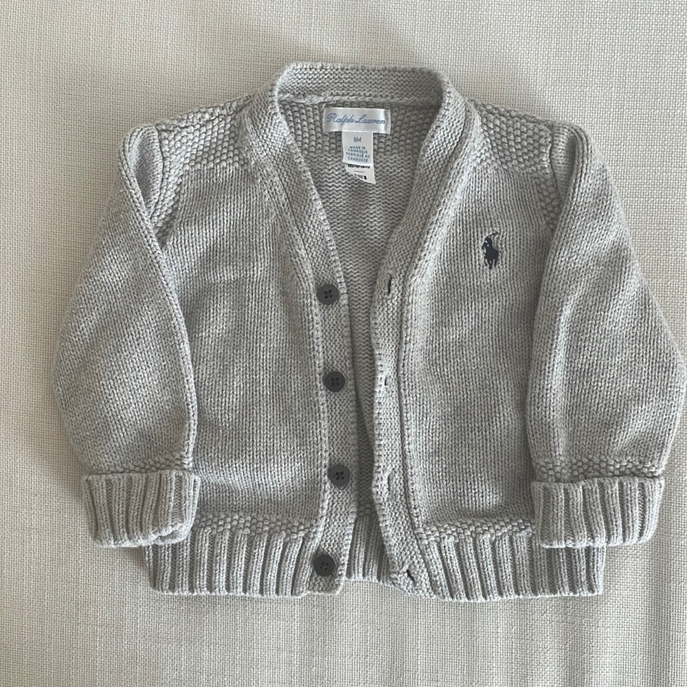 Ralph Lauren baby boys cardigan. Size 9 months.